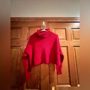 Hollister - Cozy Vibrant Red Cowl Neck Sweater